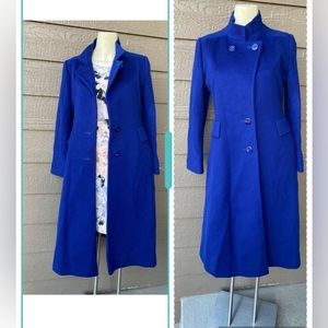 Forstman 50's Vintage Royal Blue Button Down Collared Wool Coat Women’s Petite